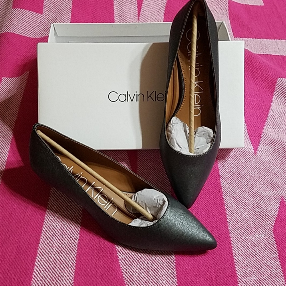 Calvin Klein Black Pointed Toe Heels
